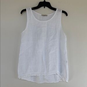 Elegant White Linen Tank Top